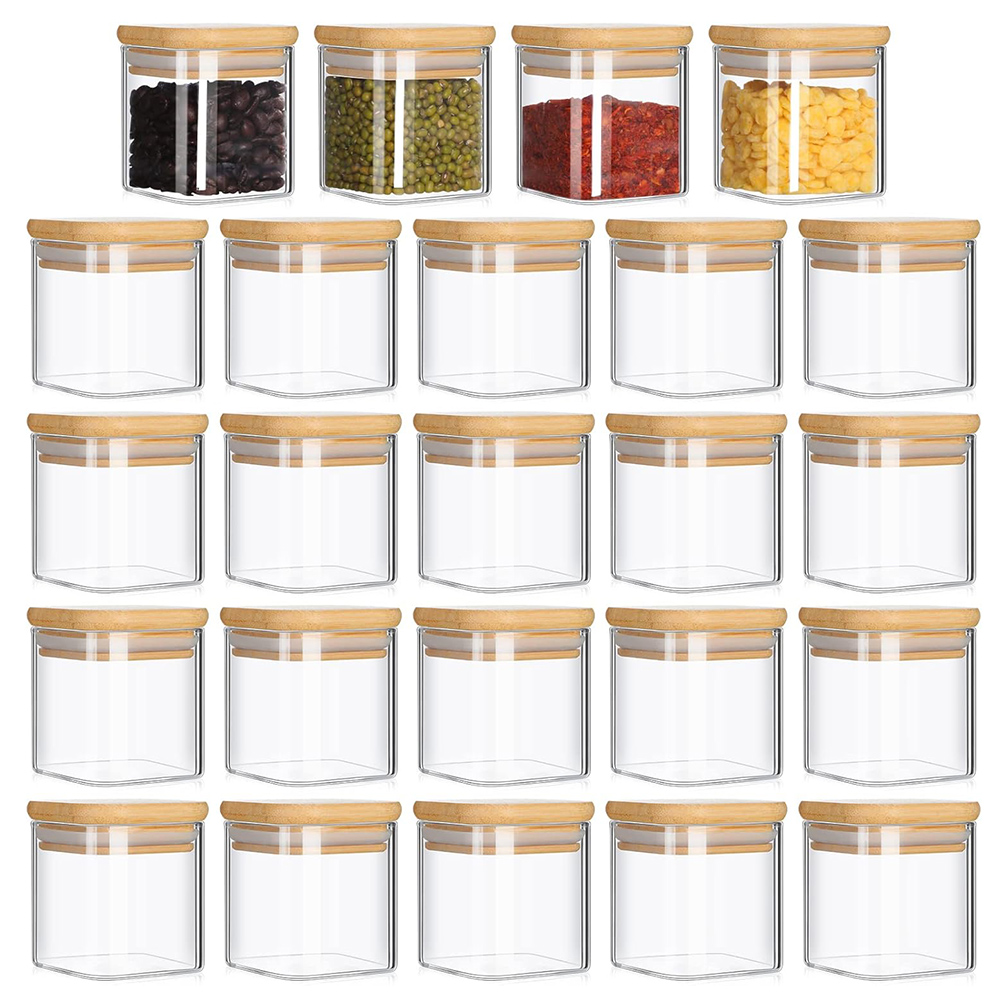 Food Storage Glass Set - 4oz 6Packs Glasgefäße Set mit minimalistischen