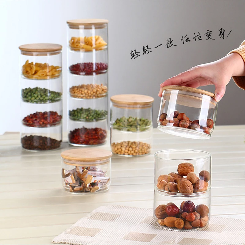 Food Storage Glass Set - Neues 1200 ml 3-Schicht-Glasbehälter-Set für Küche