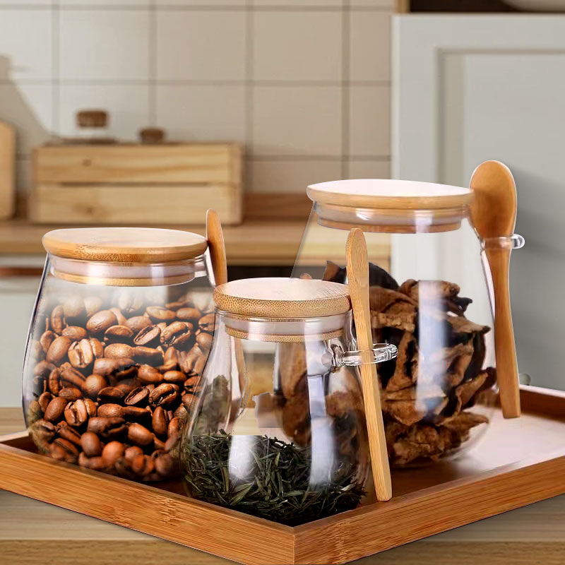Food Storage Glass Set - 34-Unzen-Verglas aus versiegeltem Glas mit Löffel