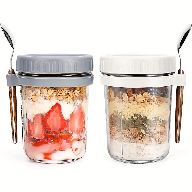 Food Storage Glass - 1 Stück/2 Stück Haferflockenbecher aus Glas,