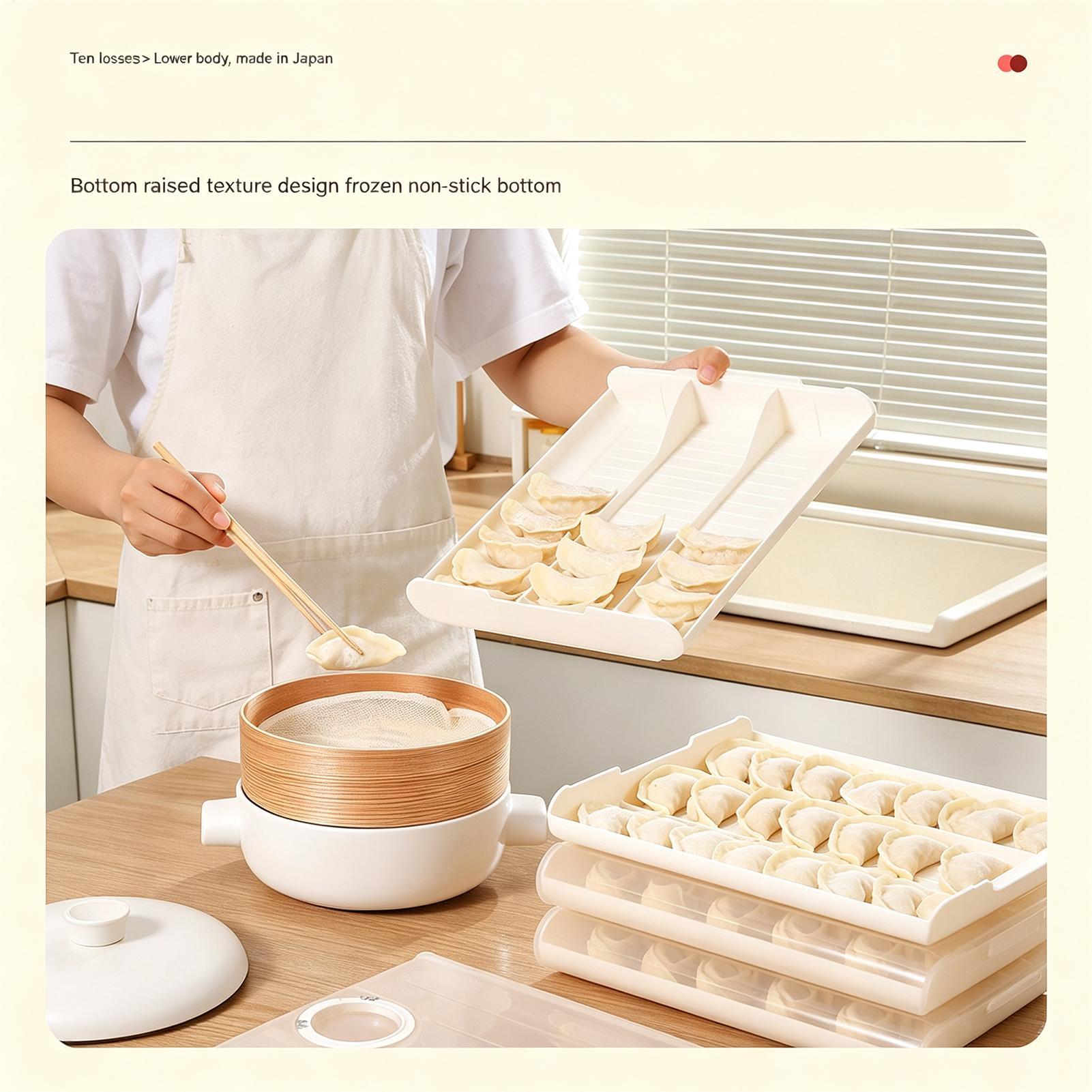 Food Storage Freezer - Dumpling-Behälter für den Gefrierschrank, herausziehbare Schale