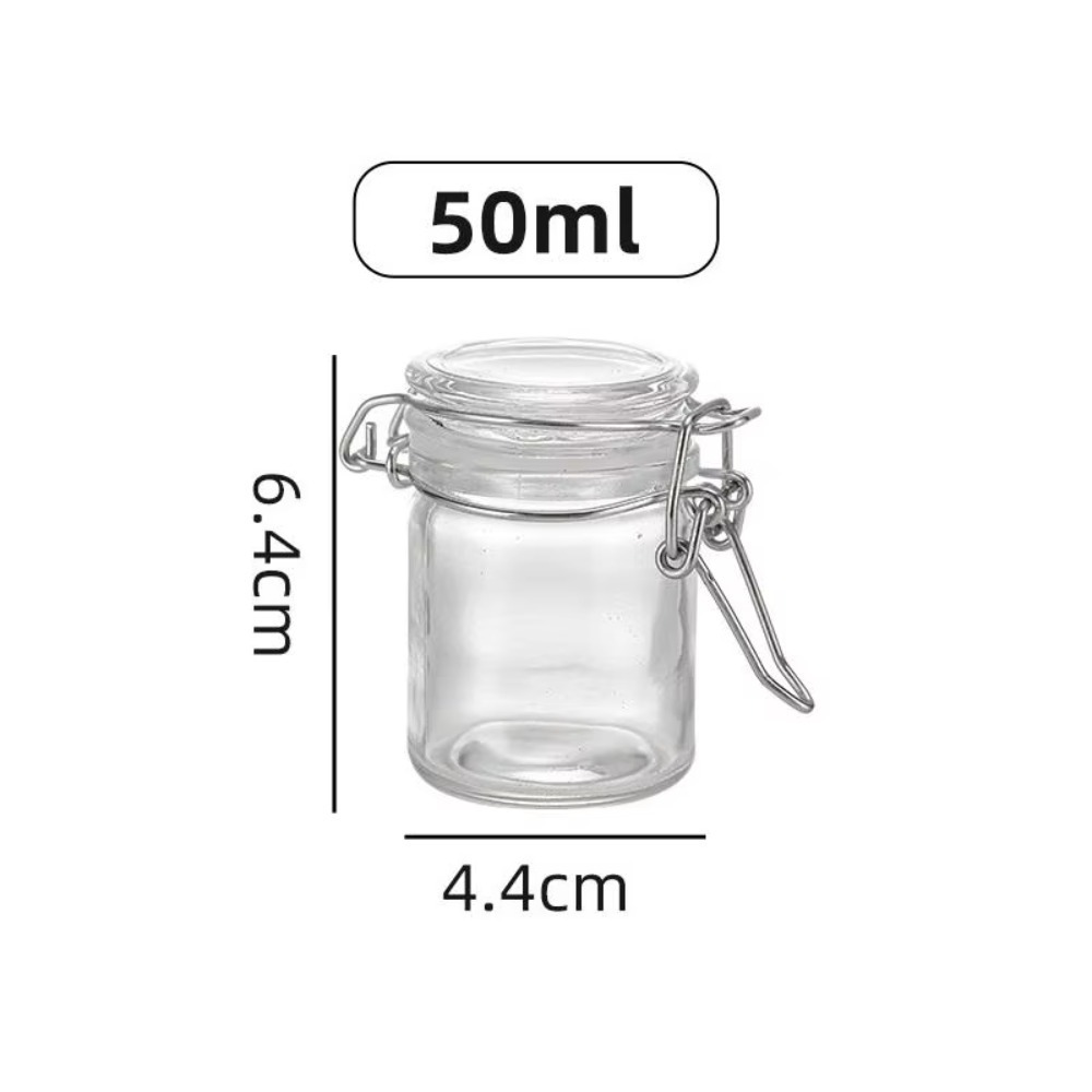 Food Storage Glass Set - 50/100ml Glas-Vorratsglas mit Luftdichtem Verschlussdeckel aus