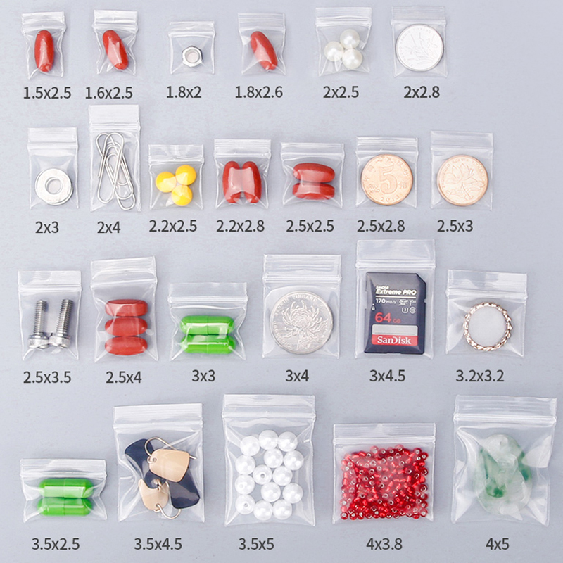 Ziploc Food Storage - Mini-Druckverschlussbeutel, Kunststoff-Verpackungsbeutel, kleine Kunststoff-Reißverschlussbeutel, Druckverschluss-Pillenverpackungsbeutel, mehr