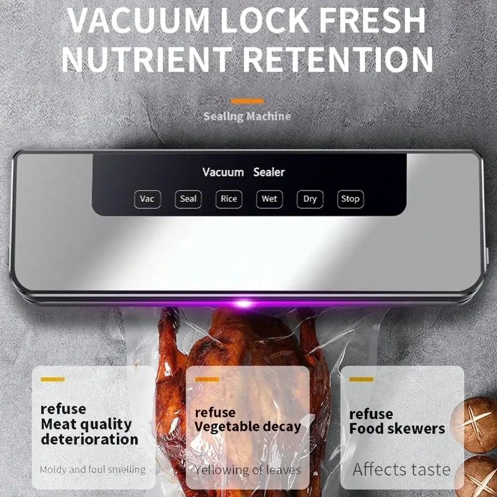 Food Storage Vacuum - Elektrischer Vakuumierer mit Touch-Tasten, Mehrere Modi,