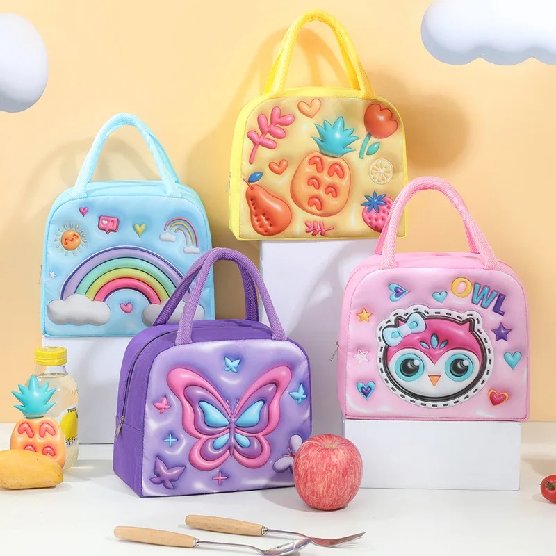 Food Storage Aluminum - Kinder-Lunchbox-Tasche 3D-Cartoon-Lebensmittelaufbewahrungstasche für Kinder Verdickte Aluminiumfolie