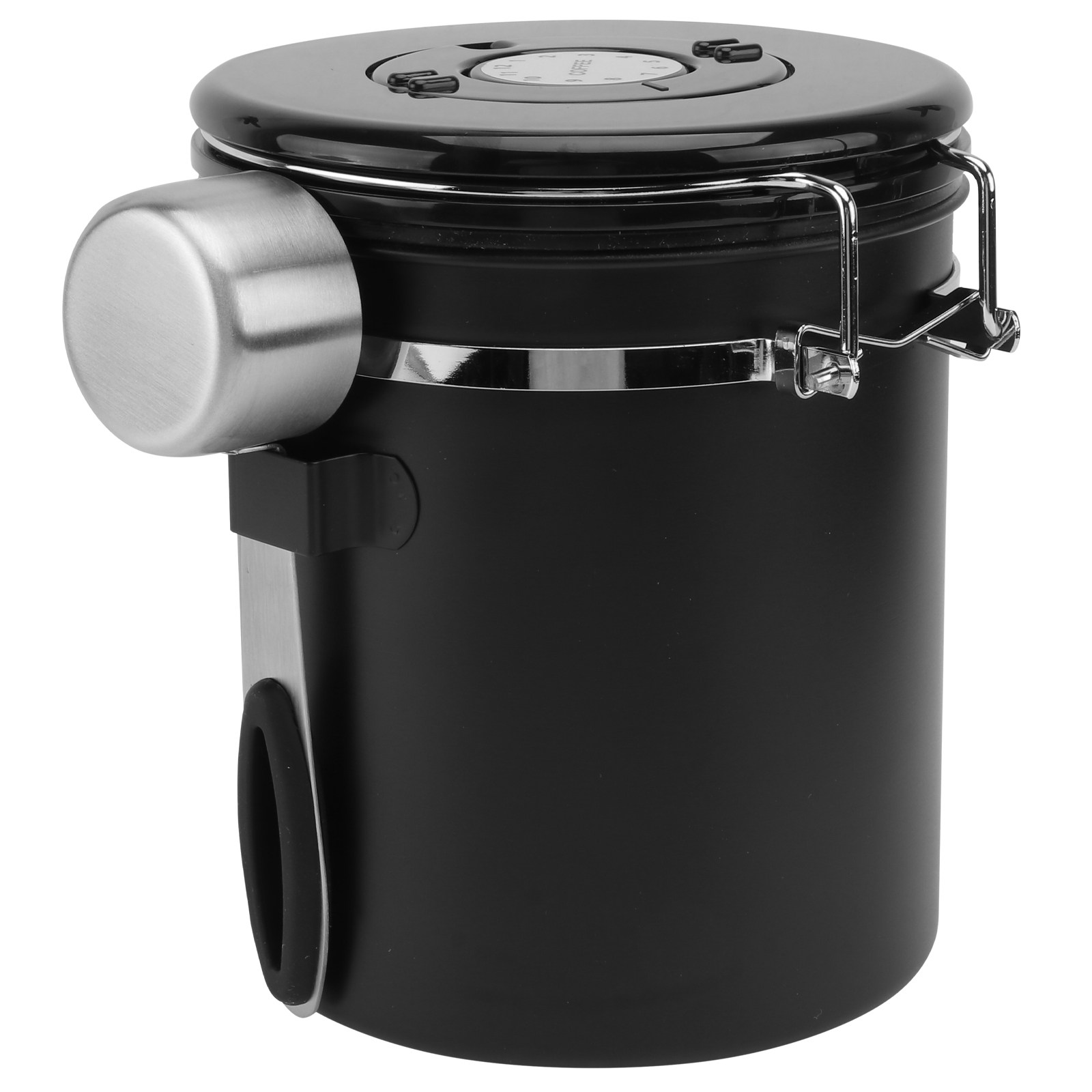 Food Storage Jars - 1 Stück Kaffeebohnen-Vorratsdose aus Edelstahl, schwarz,