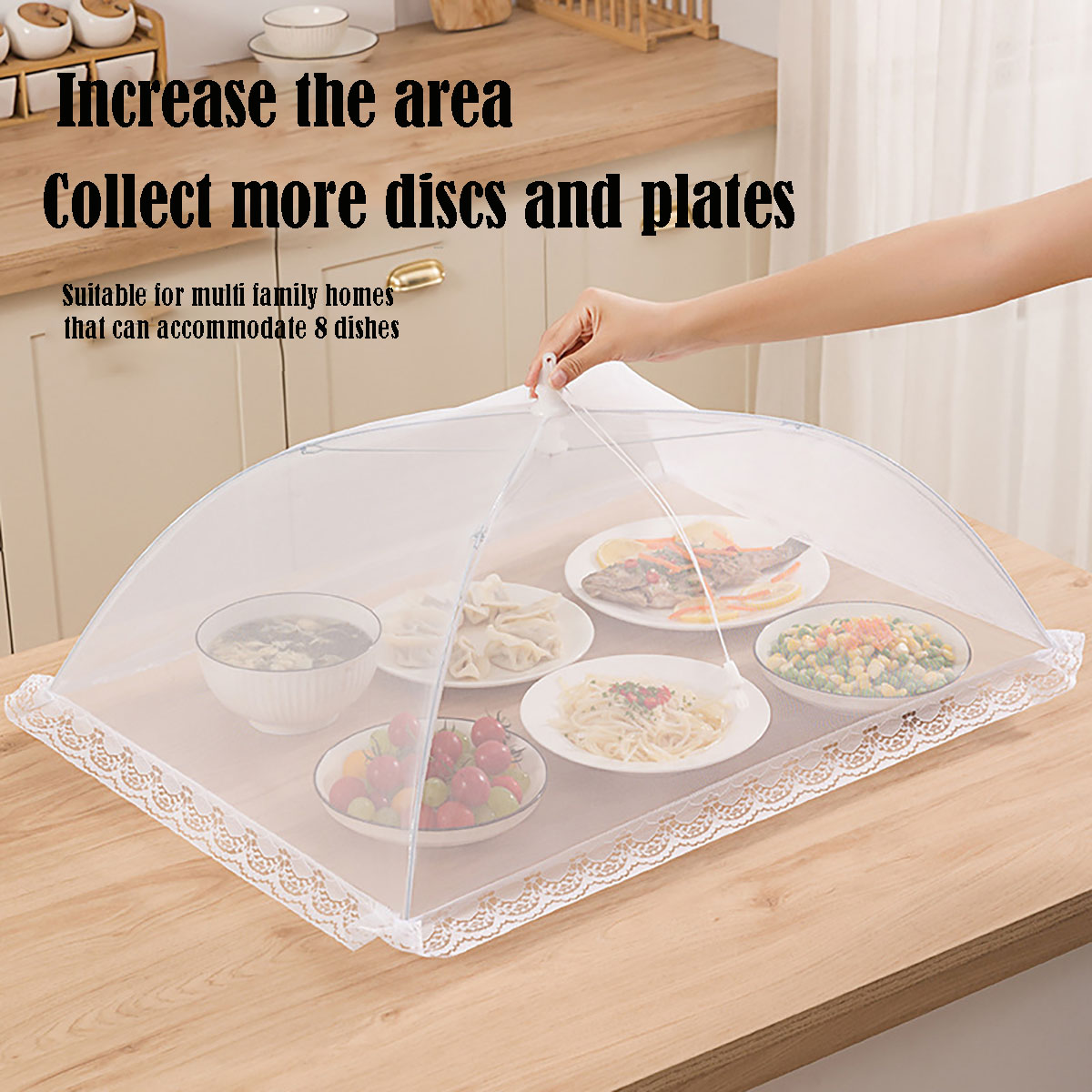Food Storage Long Term - Lebensmittelabdeckung, Netzstoff, zusammenklappbar, waschbar, für Fliegen,