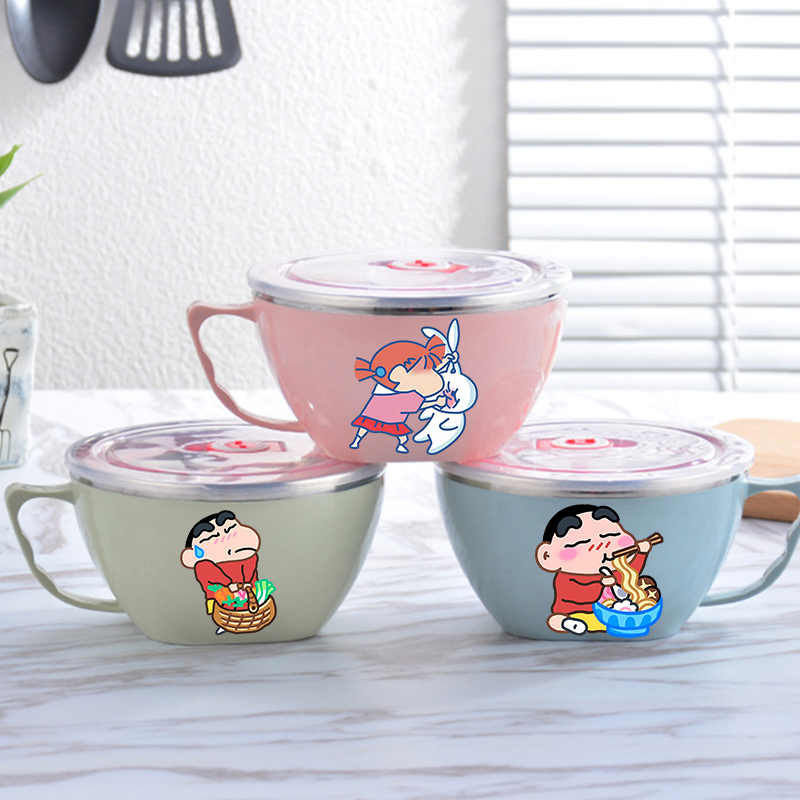 Food Storage In Room - Crayon Shin-chan Nudelschüssel, große Kapazität, Edelstahlschüssel,