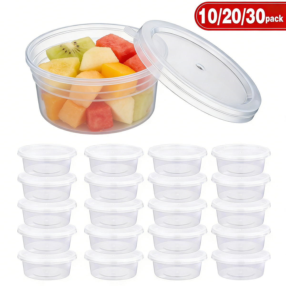 Food Storage Warehouse - 10/20/30er-Pack Kleine Schleimbehälter mit Deckeln, Gewürzbehälter,