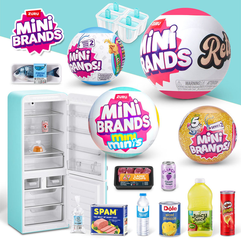 Food Storage Kits - ZURU MINI BRANDS Realistisches Miniatur-Kühlschrank-Lebensmittelset Spielzeugball