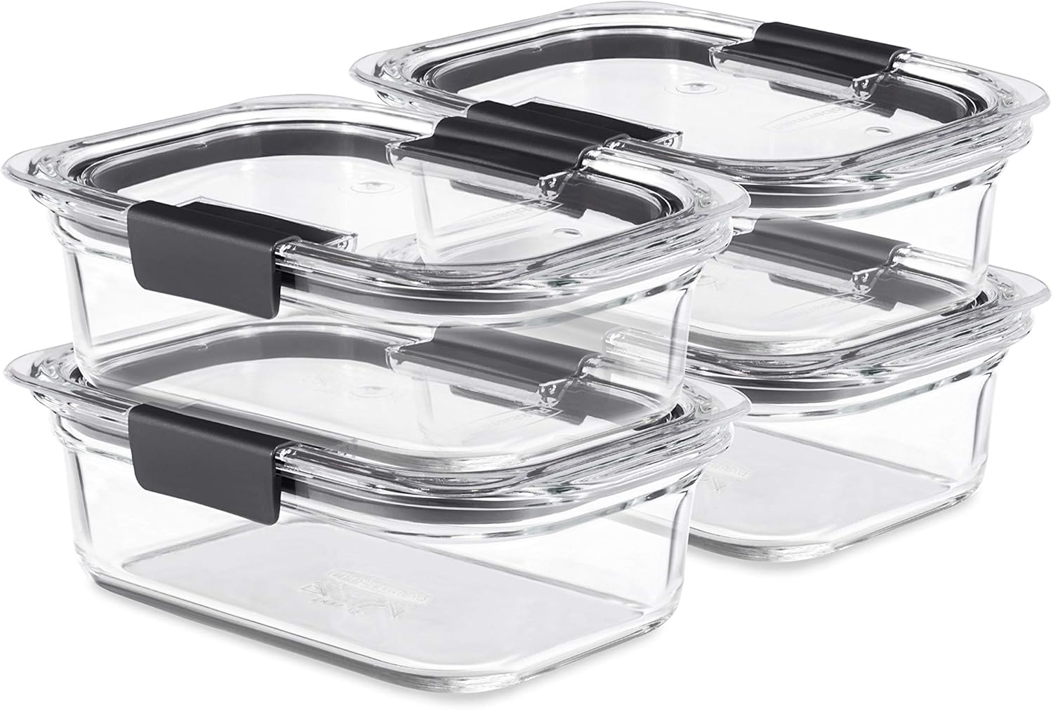Food Storage Glass Set - Brilliance Glas-Lebensmittelbehälter, 3,2 Tassen, 4er-Set, BPA-frei,
