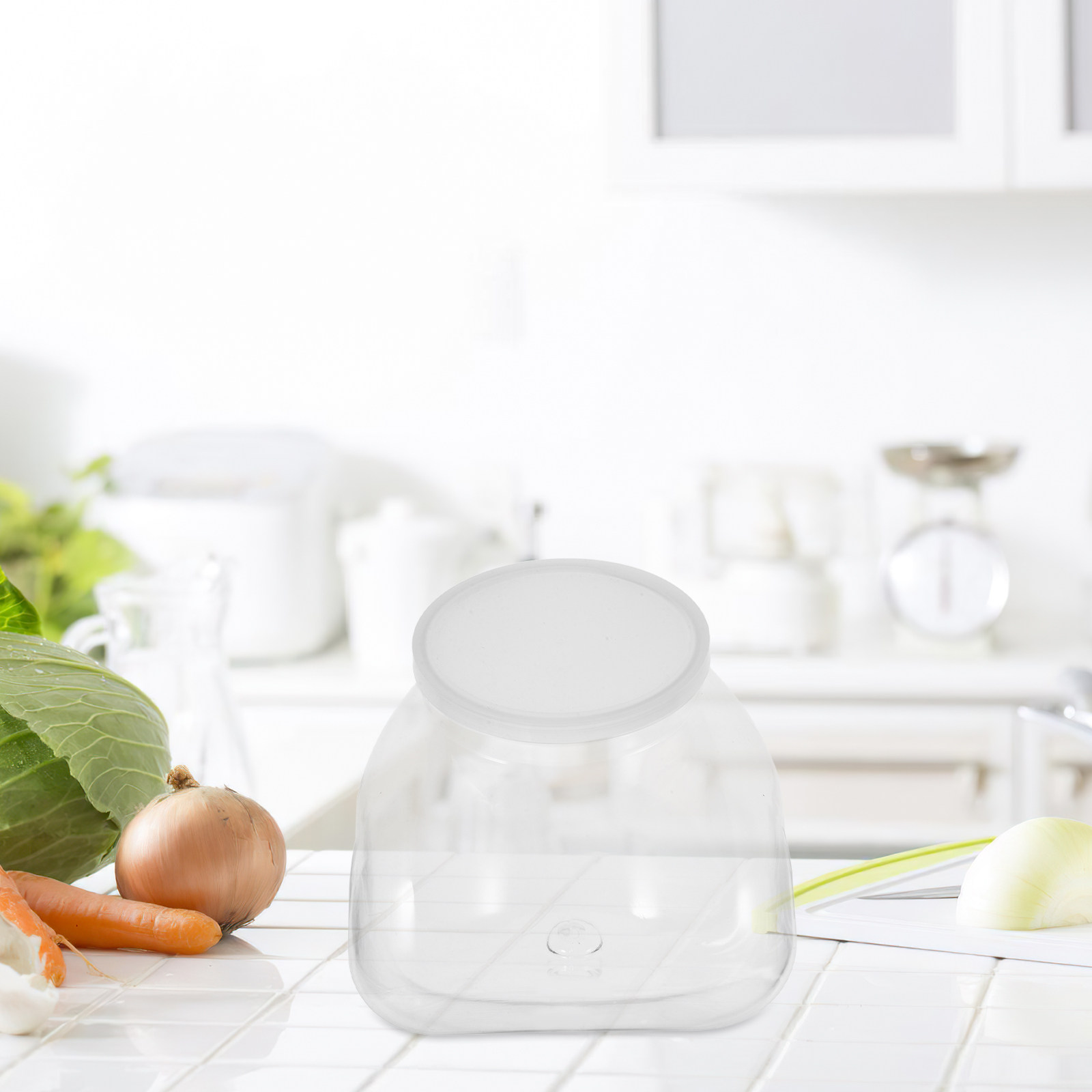 Food Storage Jars - 3000 ml breites Kunststoff-Aufbewahrungsglas mit schräger