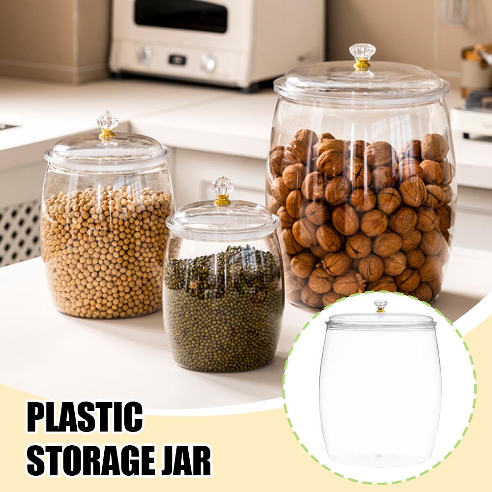Food Storage Jars - Große Transparente Plastikdose mit Luftdichtem Deckel,