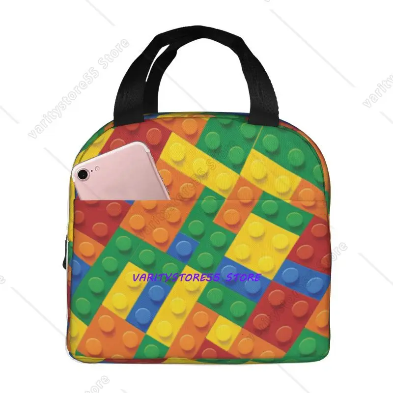 Food Storage Building - Thermoisolierte Lunchtaschen mit diagonalem Muster, Lunchbox