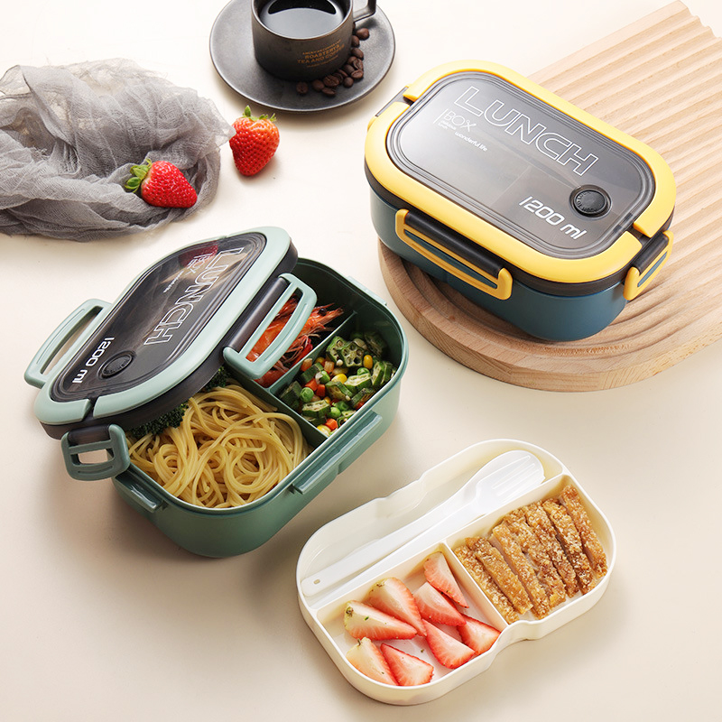 Food Storage With Compartments - Einlagige, zweilagige Brotdose, tragbares Fach für