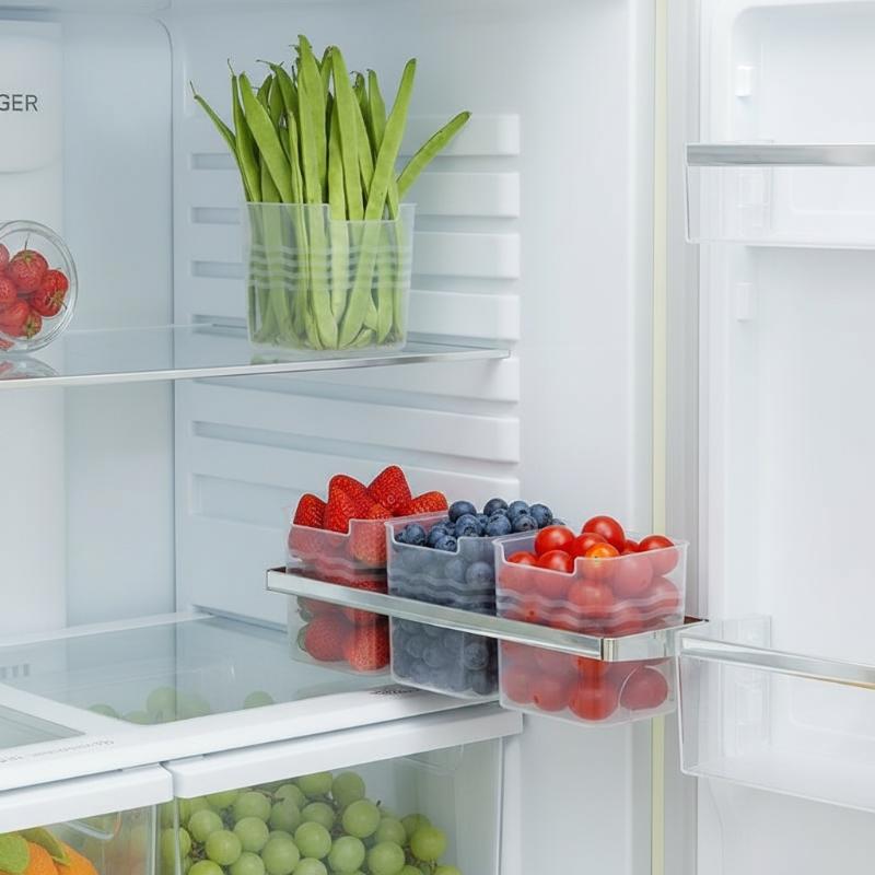 Food Storage Refrigerator - 4 Stück Lebensmittelgeeignete Kühlschrank-Aufbewahrungsboxen, Klare Transparente