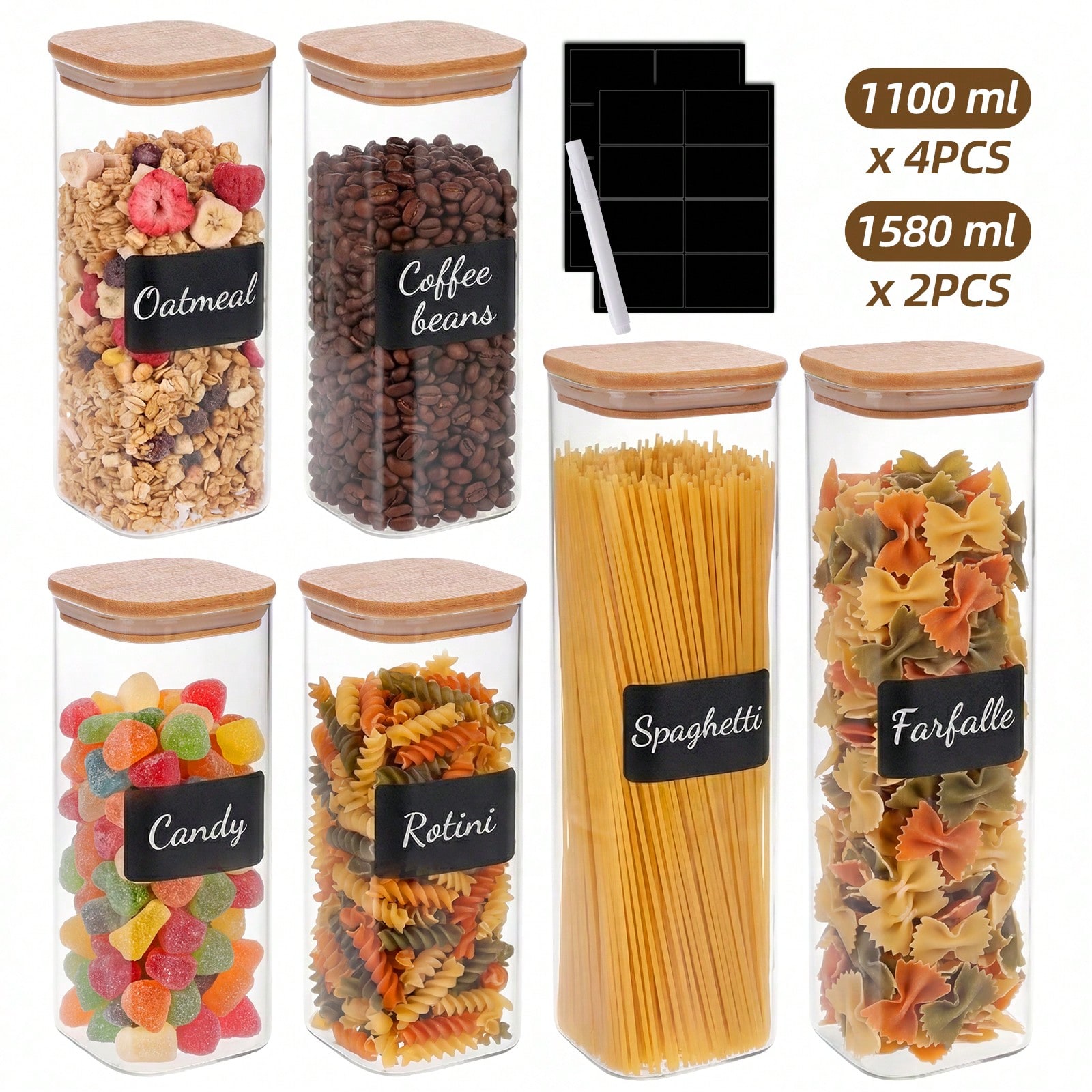 6/12 Stück Glas-Lebensmittelbe – Food Storage Glass Bewertung und Preis
