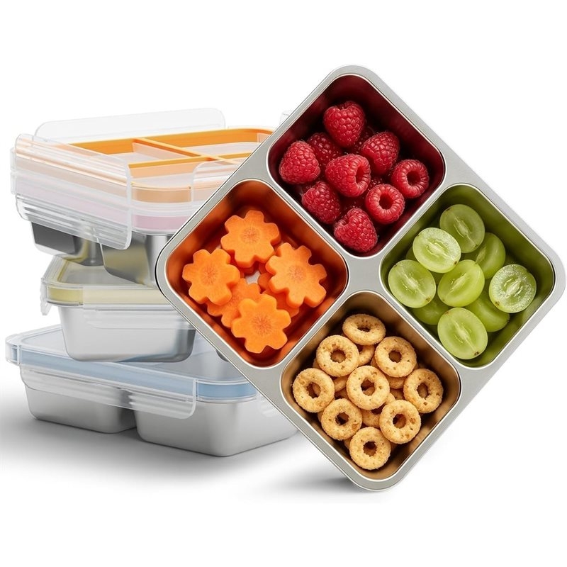 GIGI 4er-Pack Edelstahl-Snackb – Food Storage With Compartments Bewertung und Preis