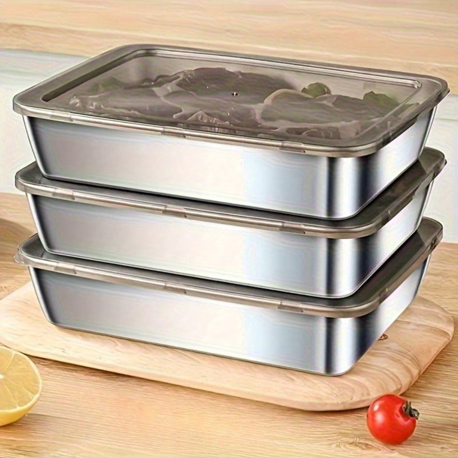 6-teiliges Set (3 Behälter + 3 – Stainless Lunch Box Bewertung und Preis