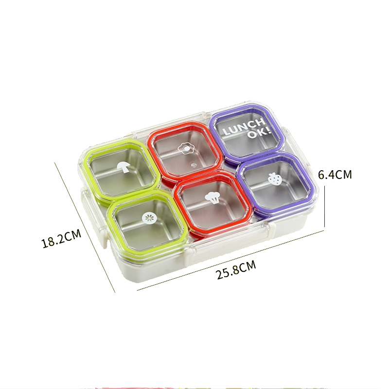 6-Fach Edelstahl-Lunchbox mit  – Food Storage With Compartments Bewertung und Preis