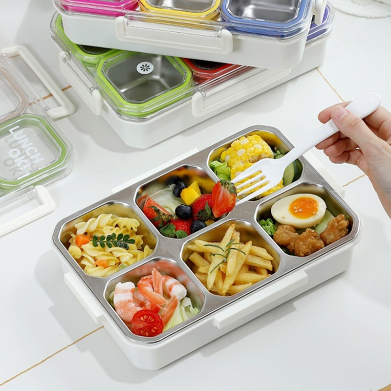 6-Fach Edelstahl-Lunchbox mit  – Food Storage With Compartments Bewertung und Preis