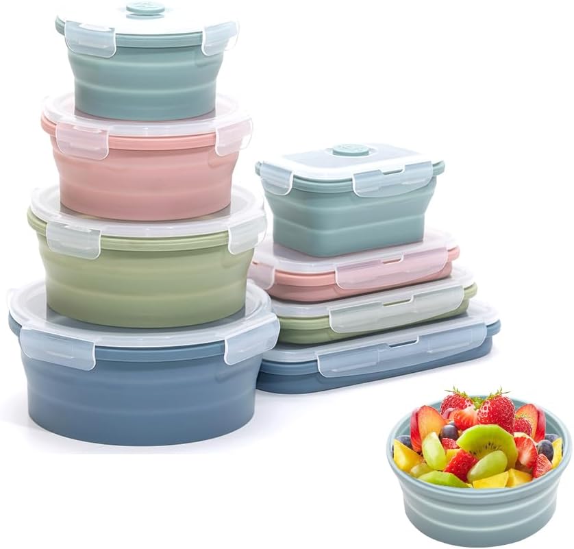 Zusammen klappbarer Silikon-Vo – Food Storage Kits Bewertung und Preis