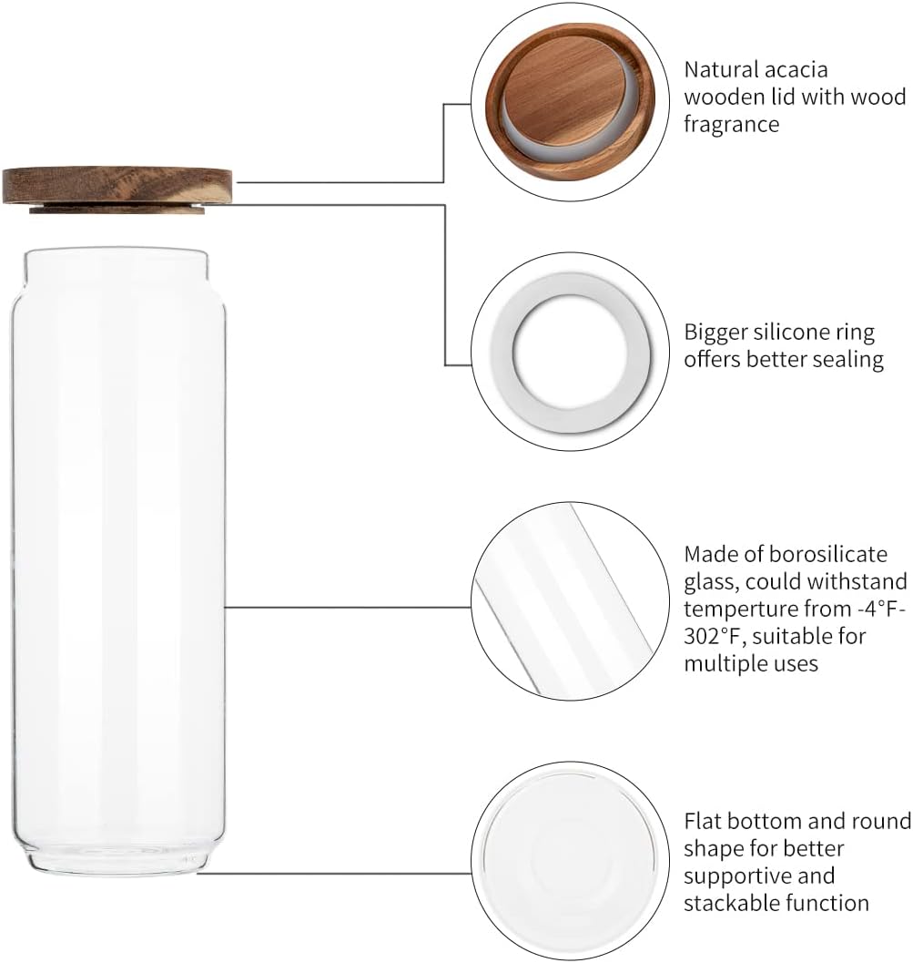4er-Pack 34 OZ Glasgefäße mit  – Food Storage Glass Set Bewertung und Preis